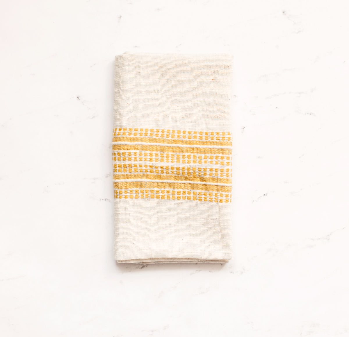 Aden Cloth Napkins - Natural / Gold  Hand-Spun Cotton- Set of 4 - Sumiye Co