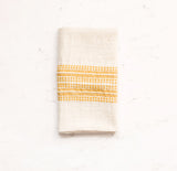 Aden Cloth Napkins - Natural / Gold  Hand-Spun Cotton- Set of 4 - Sumiye Co