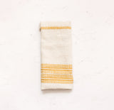 Aden Cloth Napkins - Natural / Gold  Hand-Spun Cotton- Set of 4 - Sumiye Co