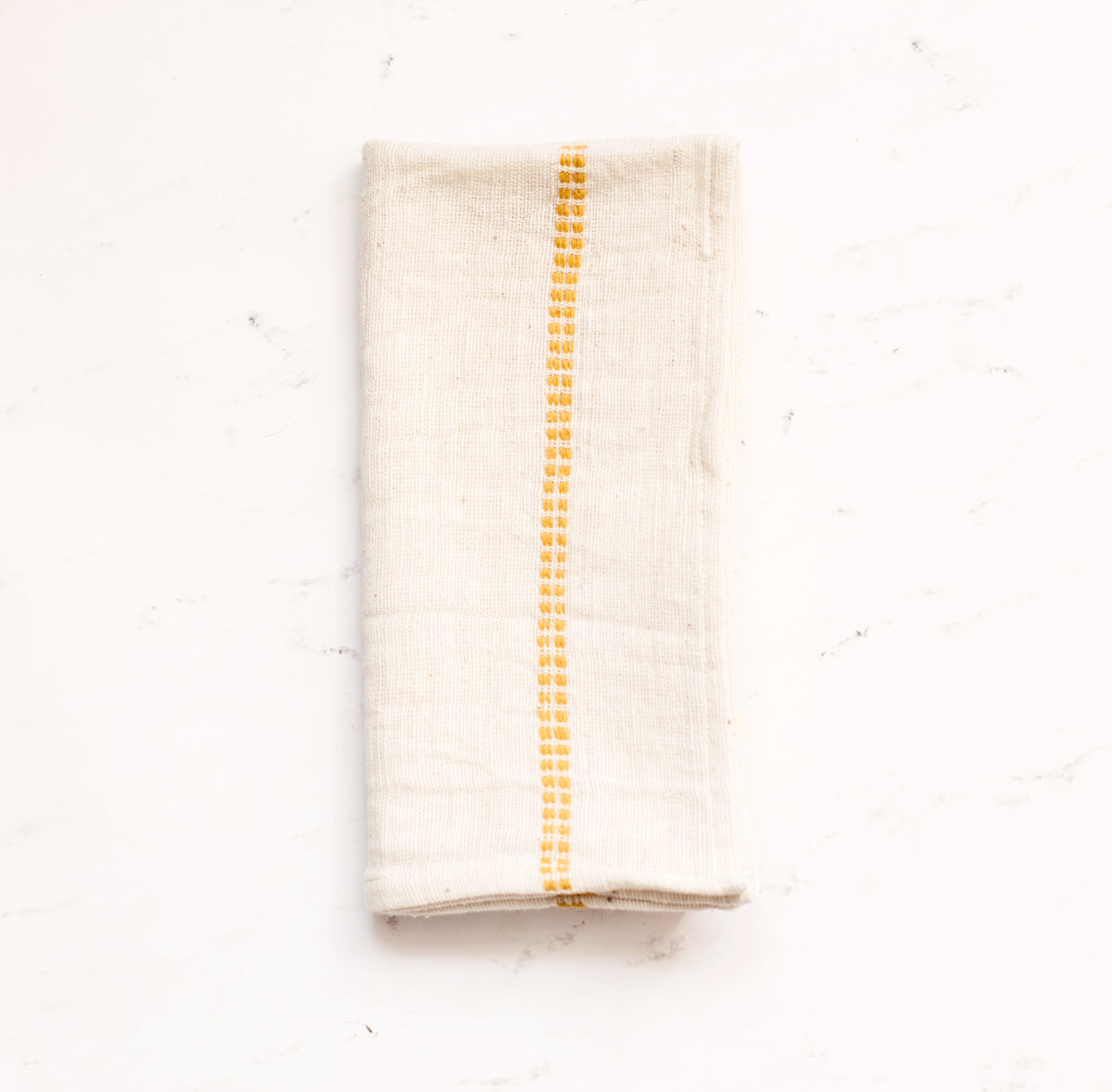 Aden Cloth Napkins - Natural / Gold  Hand-Spun Cotton- Set of 4 - Sumiye Co