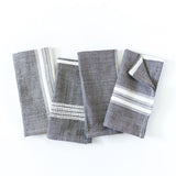 Aden Cloth Napkins Grey / Natural Hand-Spun Cotton- Set of 4 - Sumiye Co