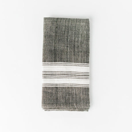 Aden Cloth Napkins Grey / Natural Hand-Spun Cotton- Set of 4 - Sumiye Co