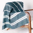 Aden Throw Blanket 38" x 72" | Navy / Natural Hand-Spun Cotton - Sumiye Co