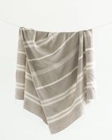 Aden Throw Blanket 38" x 72" | Stone / Natural Hand-Spun Cotton - Sumiye Co