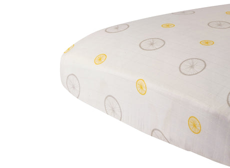 Vintage Wheel Bamboo Muslin Crib Sheet-0