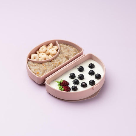 Silifold: Compact Children's Portable Plate - Pink Salt