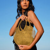 Mesh Wire Tote Bag in Dark Gold - Sumiye Co