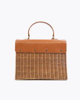 The Large Luncher - Brown Wicker | Designer Lunch Bags & Totes