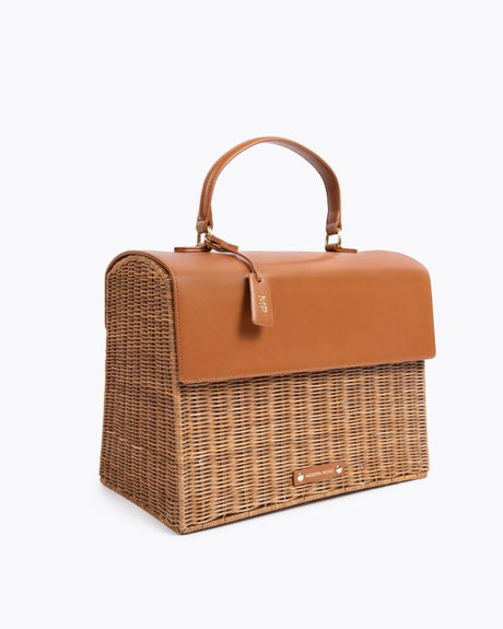 The Large Luncher - Brown Wicker | Designer Lunch Bags & Totes