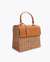 The Luncher - Brown Wicker | Designer Lunch Bags & Totes