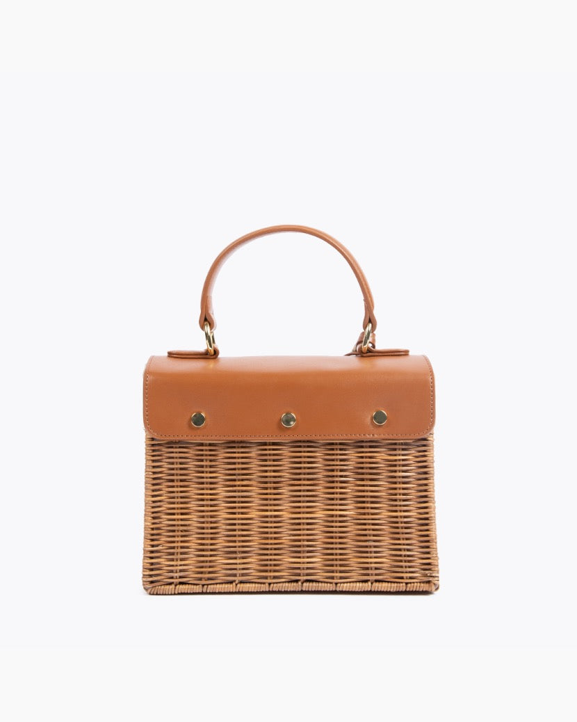 THE WICKER MINI - MIMBRE MARRÓN | Bolsas y bolsos para el almuerzo de diseño