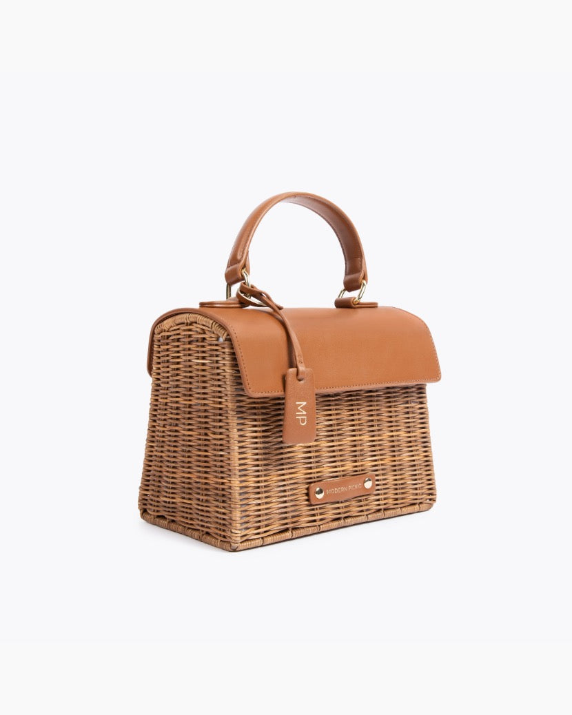 THE WICKER MINI - MIMBRE MARRÓN | Bolsas y bolsos para el almuerzo de diseño