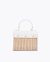 The Wicker Mini - White Wicker | Designer Lunch Bags & Totes