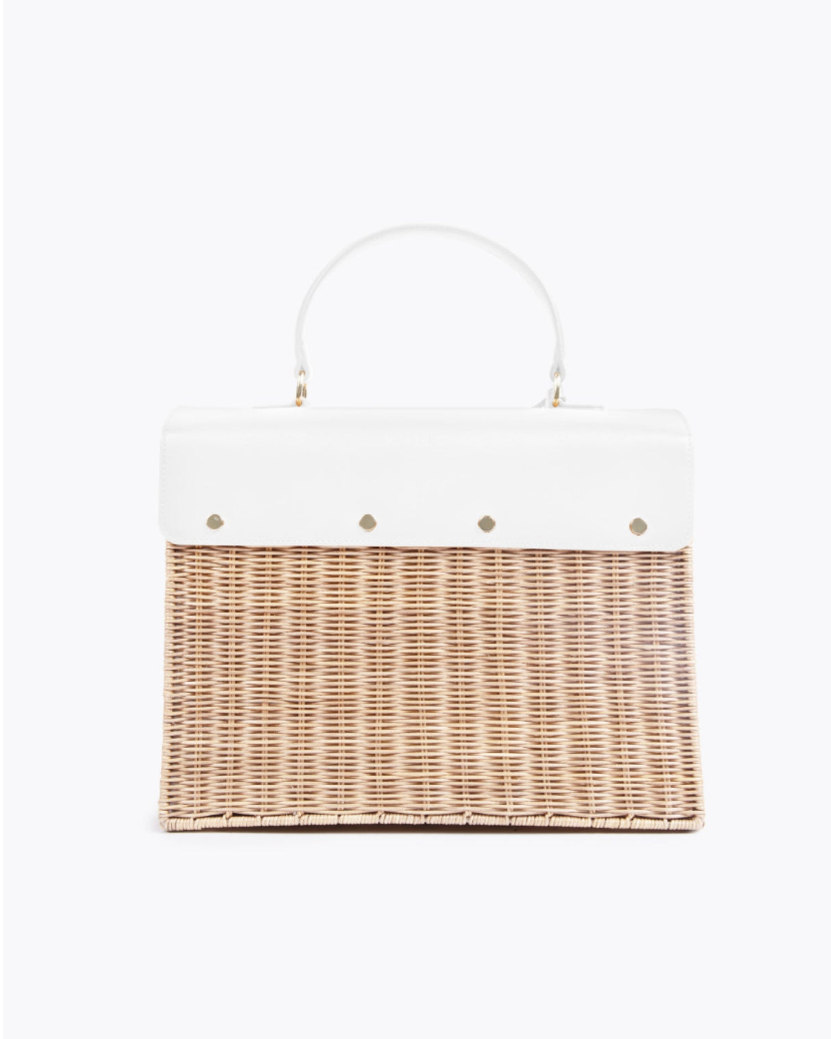 The Large Luncher - White Wicker | Designer Lunch Bags & Totes