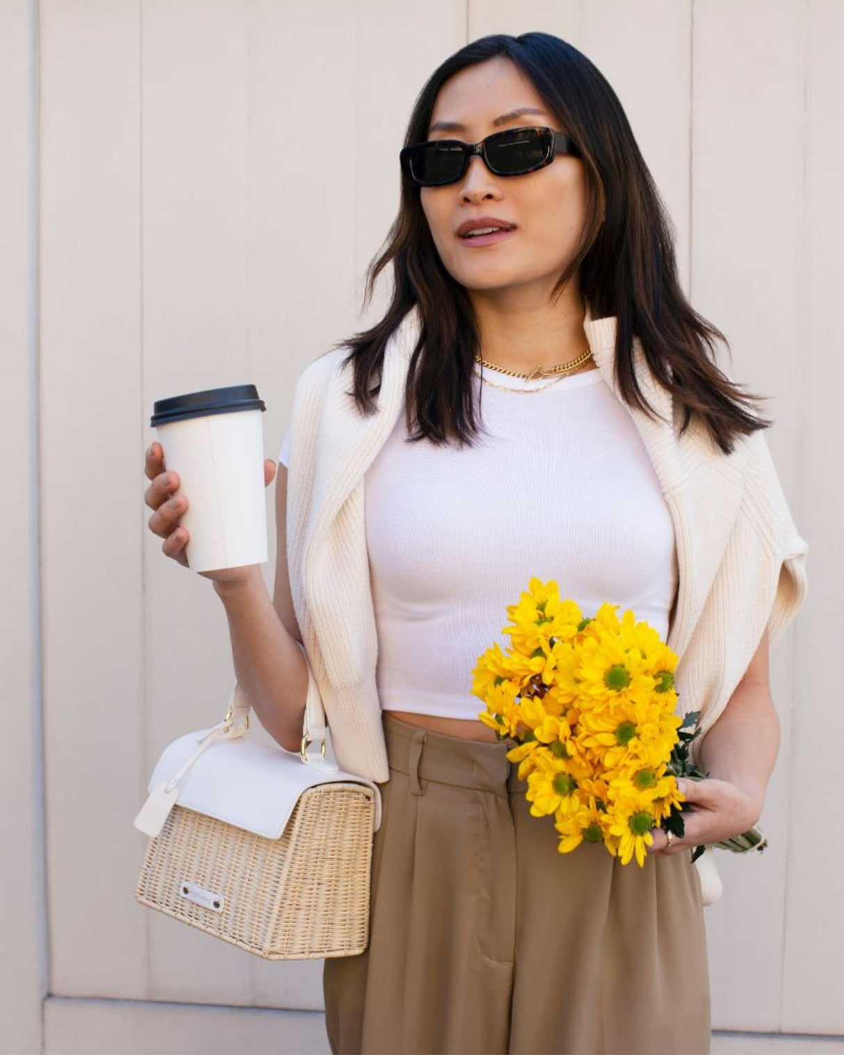 The Wicker Mini - White Wicker | Designer Lunch Bags & Totes