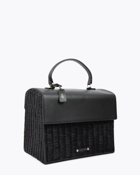 The Large Luncher - Black Wicker | Designer Lunch Bags & Totes