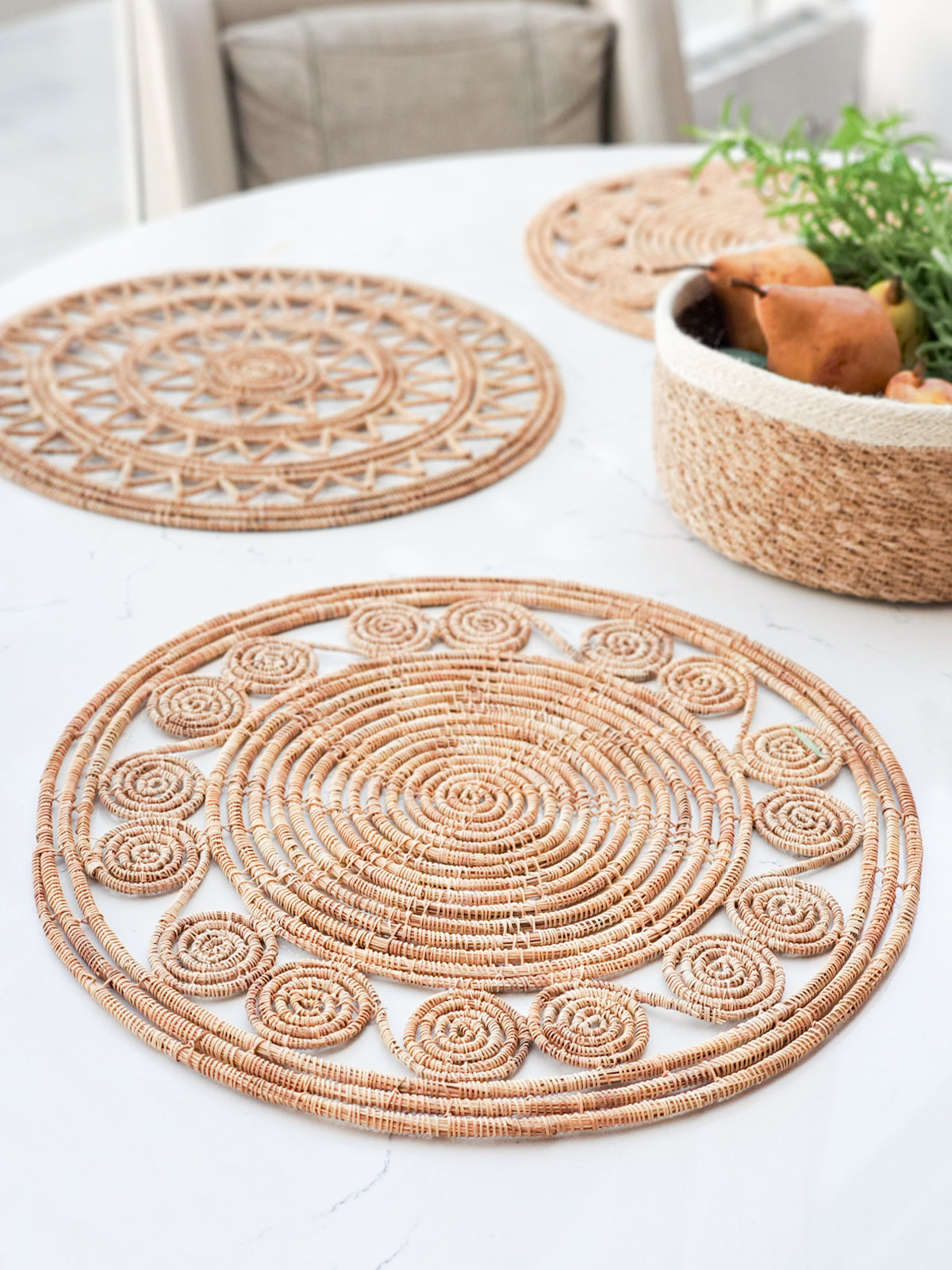 Bayu Woven Palm Fiber Placemat - Natural (Set of 2)-3