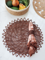 Woven Palm Fiber Napkin Ring - Brown (Set of 4)-3