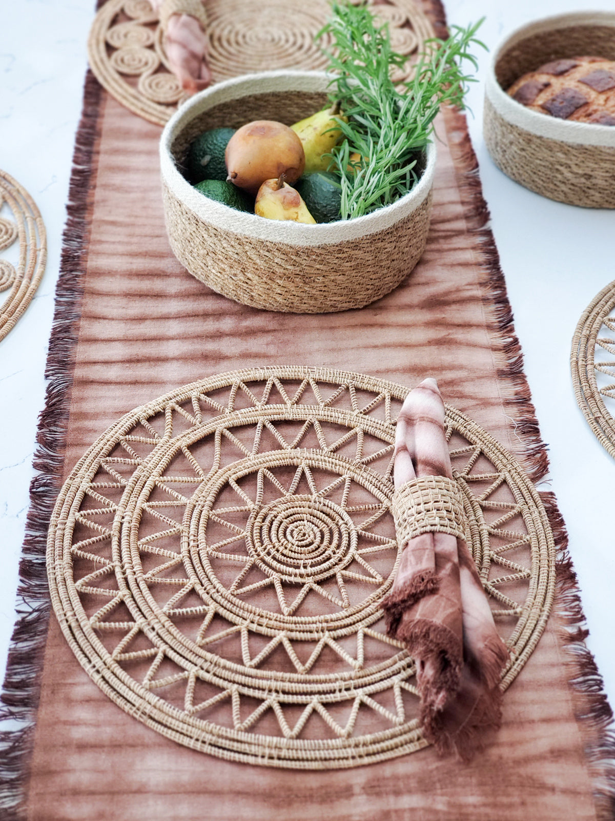 Roda Woven Palm Fiber Placemat - Natural (Set of 2)-1