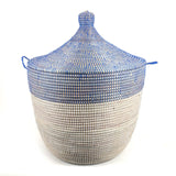 Low Storage Two-Tone Basket 23" x 19"- Navy + White