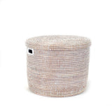 Flat Lid Basket White - 14" x 18" | Handwoven Storage Basket - Sumiye Co