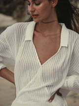 Sade Top - White Stripes - Sumiye Co