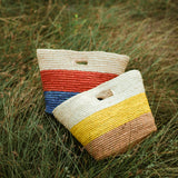 Sayan Raffia Tote Bag, in Yellow & Beige - Sumiye Co