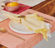 Fringe Borders Yellow Napkins (Set of 4), 18 Inch- 2 SETS - Sumiye Co