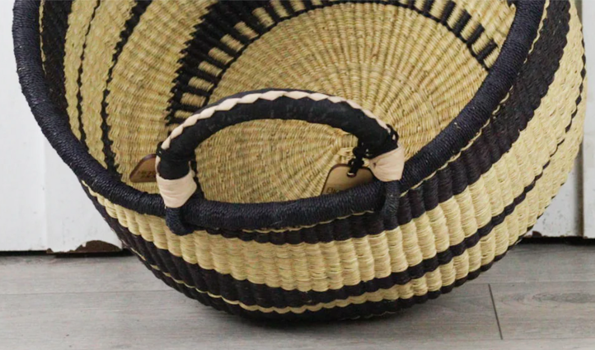 Bolga Baskets Large Round Two Handle | Ghana - Sumiye Co