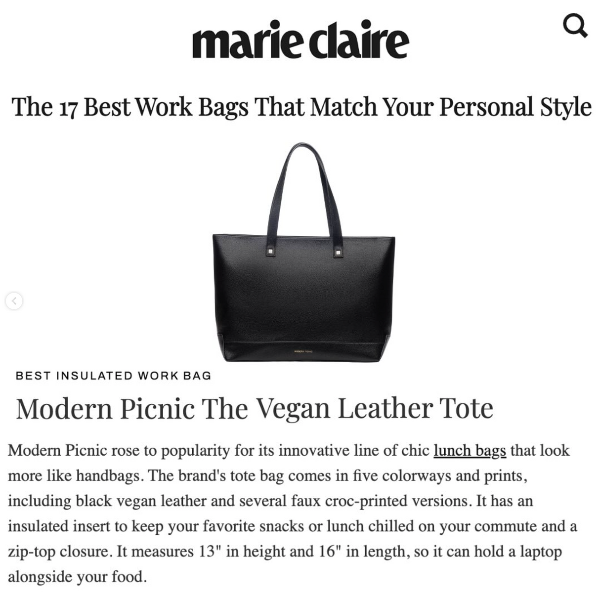 THE TOTE - NEGRO | Bolsas y bolsos para el almuerzo de diseño