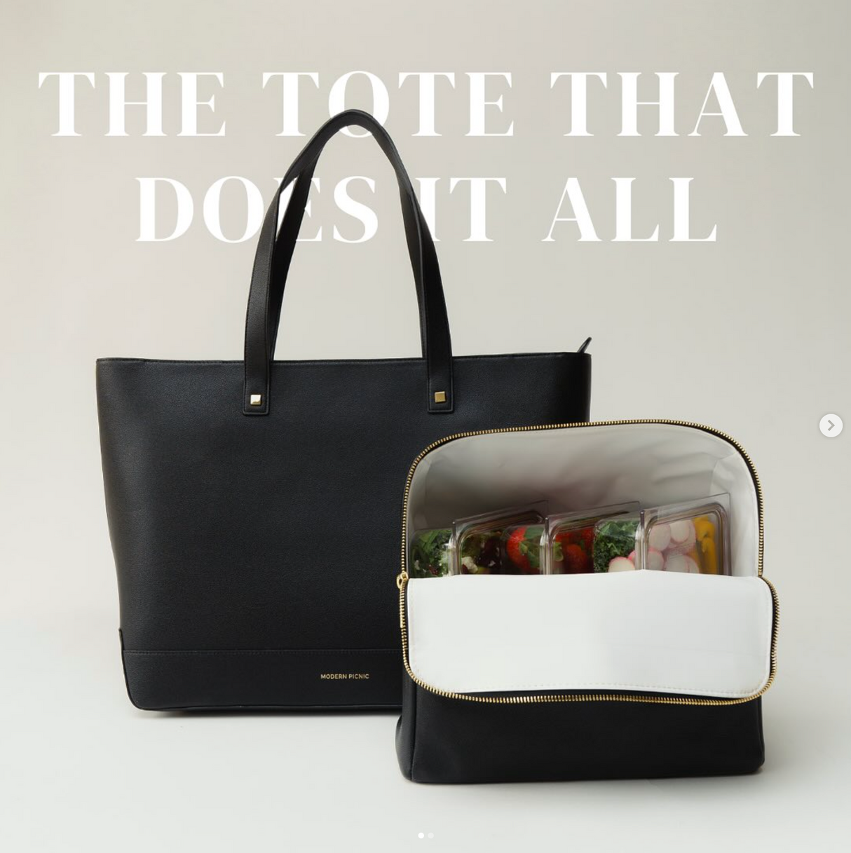 The Tote - Black | Designer Lunch Bags & Totes