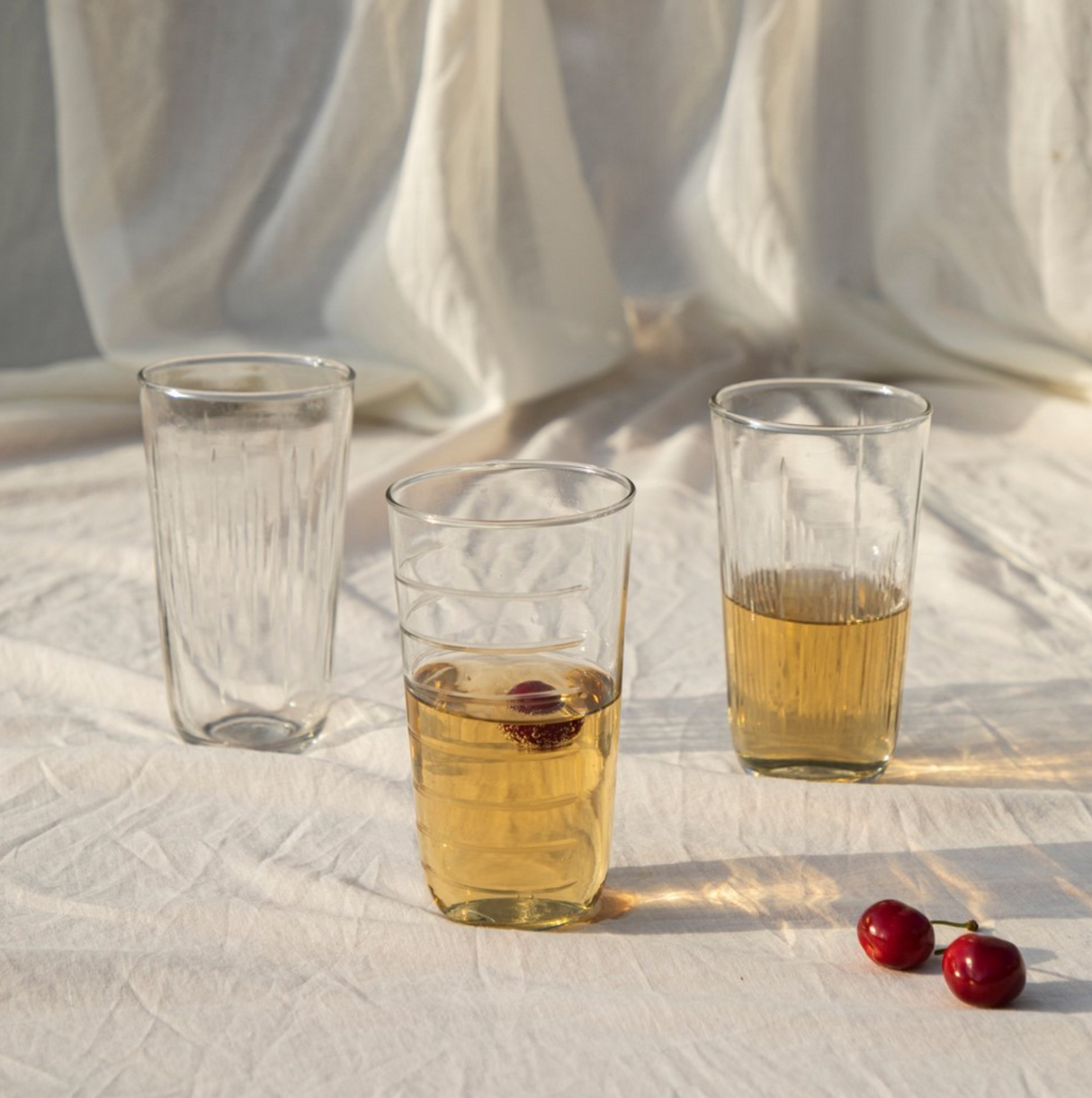 Etched Tall Glasses Set of 6