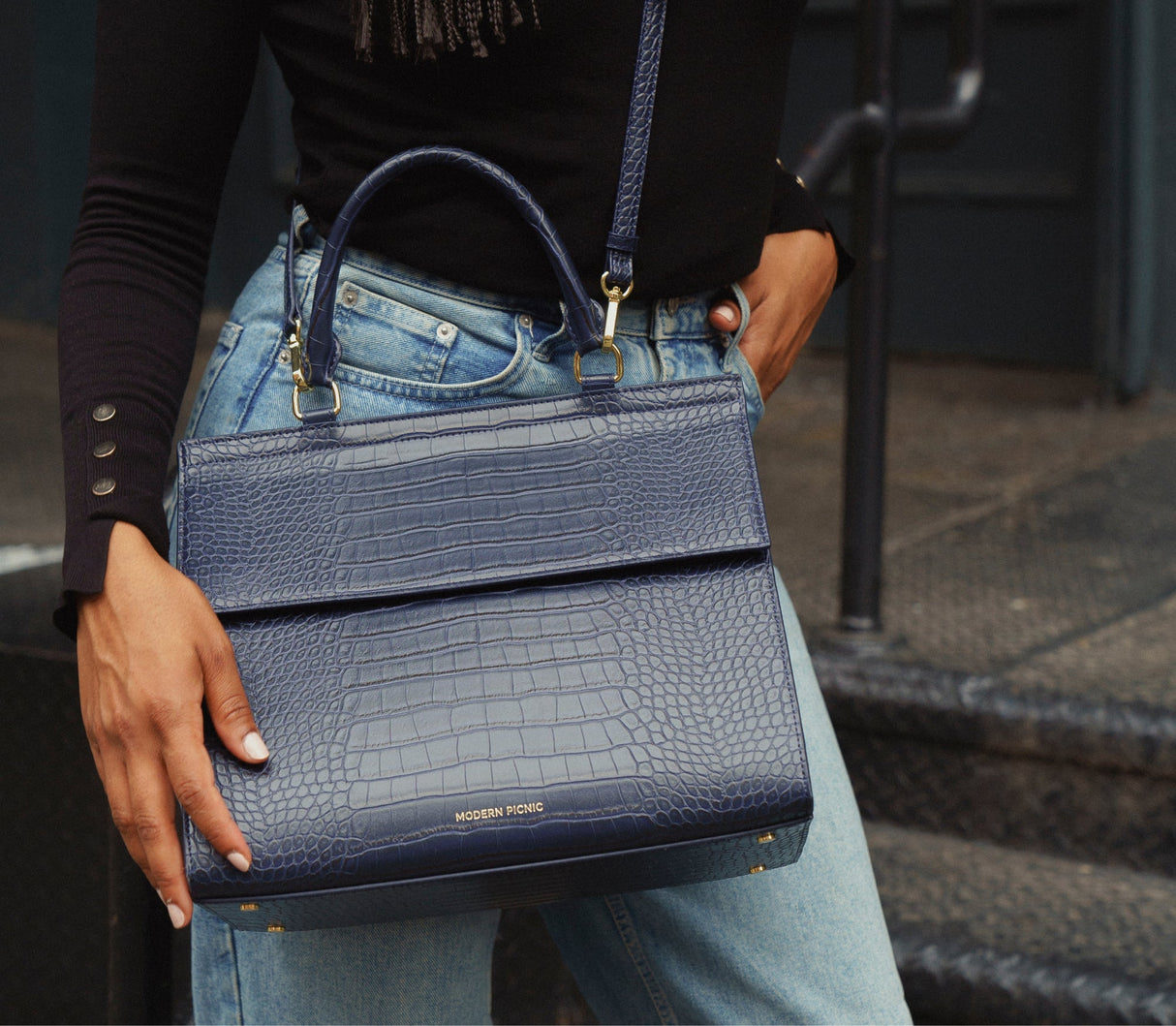 LA BOLSA GRANDE PARA LLENAR - COCODRILO AZUL MARINO | Bolsas y bolsos para el almuerzo de diseño