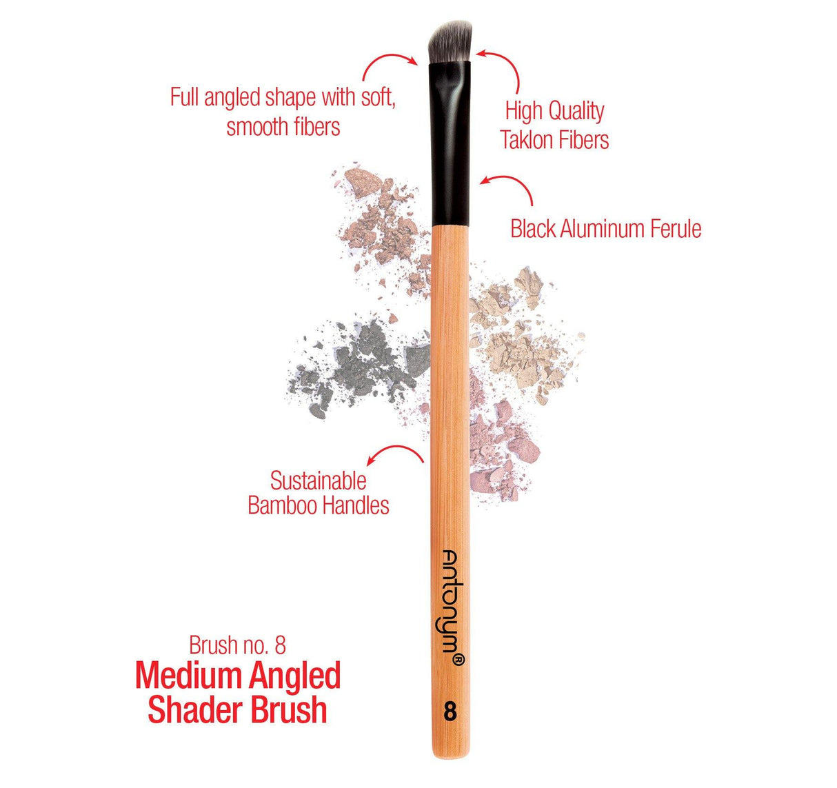 Medium Angled Eye Shading Brush #8 - Sumiye Co