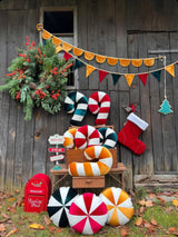 “Red Lollipop” Patchwork Pillow