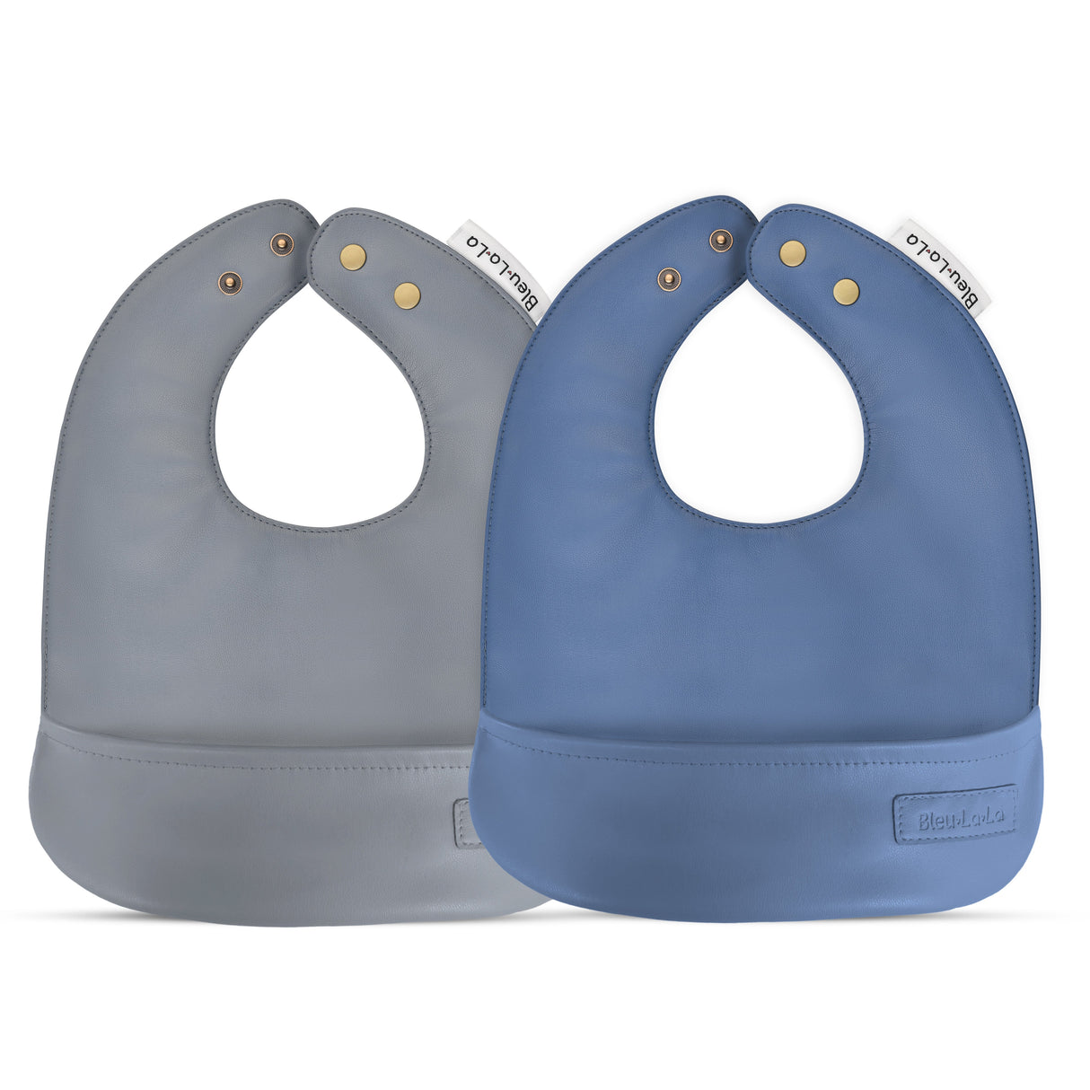 Classic - Set of Soft Vegan Leather Easy Clean Bibs 0-12 M