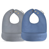 Classic - Set of Soft Vegan Leather Easy Clean Bibs 0-12 M