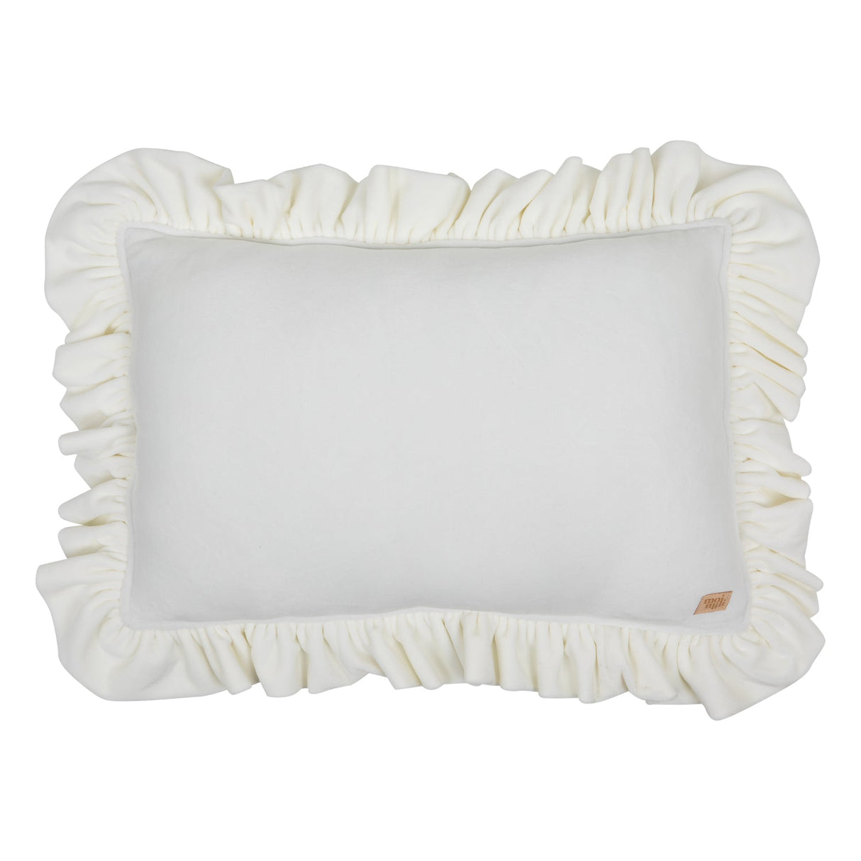 Pillow with Frill “White” Soft Velvet | Kids Room & Nursery Decor - Sumiye Co