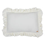 Pillow with Frill “White” Soft Velvet | Kids Room & Nursery Decor - Sumiye Co