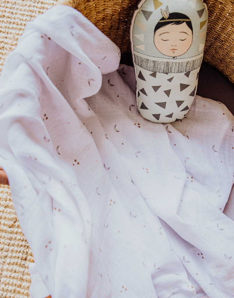 Organic Swaddle - Star & Moon-2