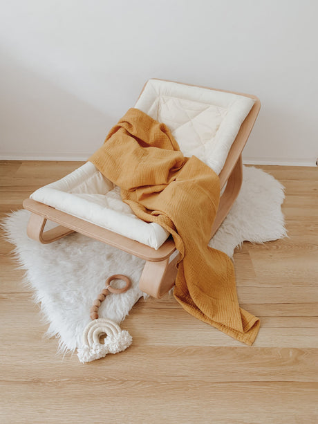 Muslin Baby Swaddle Blanket "Ochre" by Moi Mili - Sumiye Co