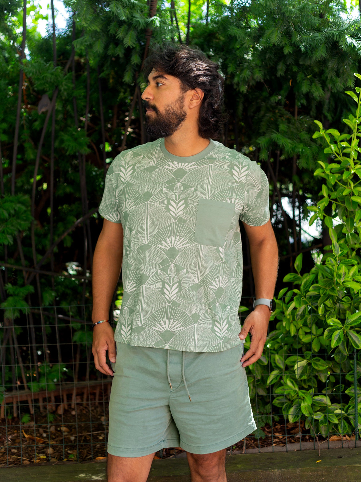 Deco Frond Pocket Tee