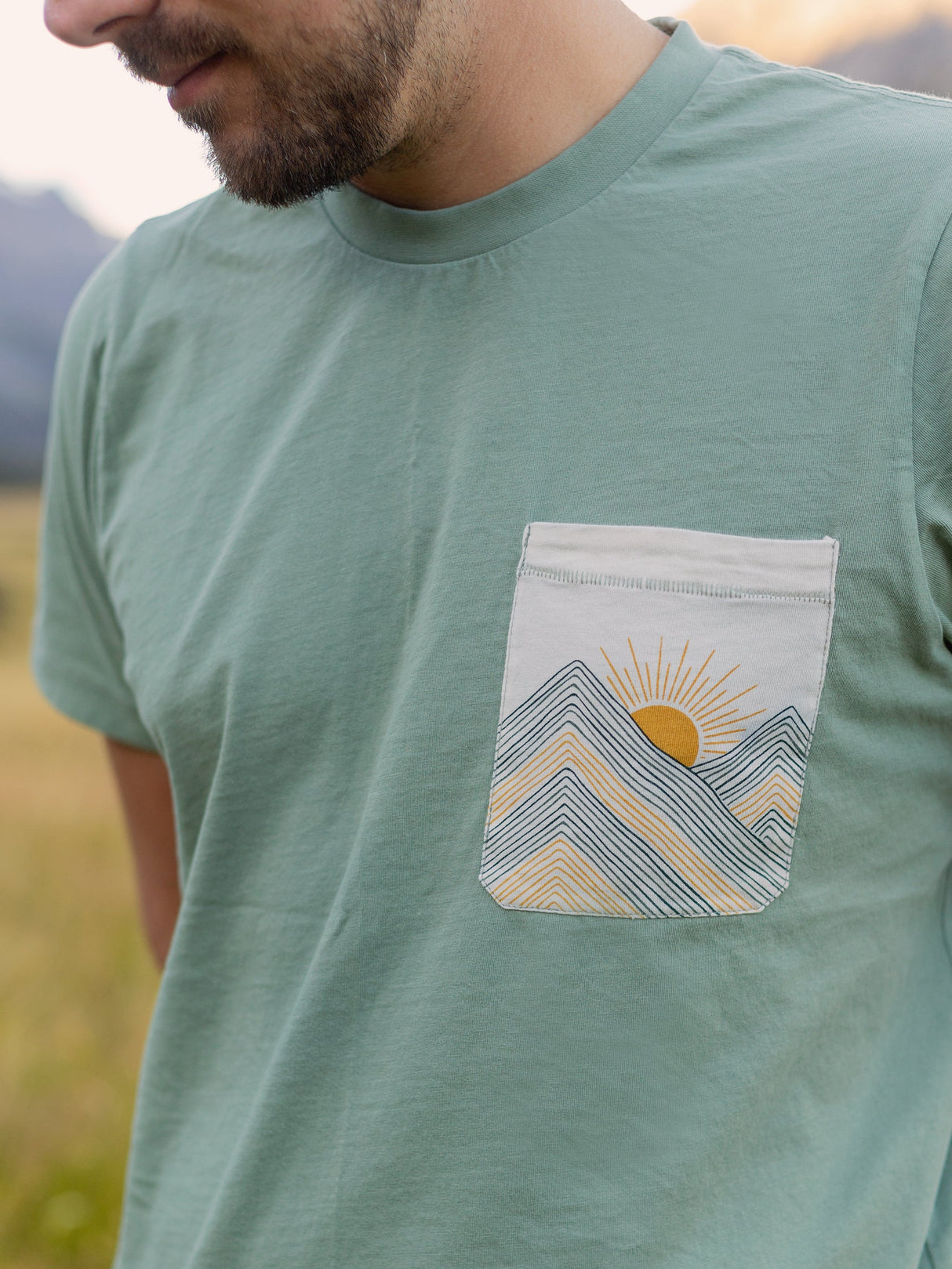 Rainbow Mountains Pocket Tee