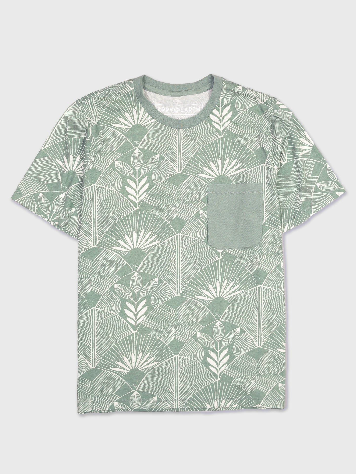 Deco Frond Pocket Tee by Happy Earth
