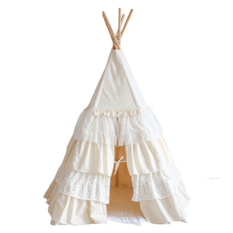 Teepee Tent “Shabby Chic” with Frills - Sumiye Co