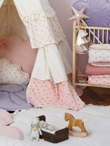 Teepee Tent "Forget-me-not" with Frills + "Light Pink Lily" Flower Mat Set - Sumiye Co