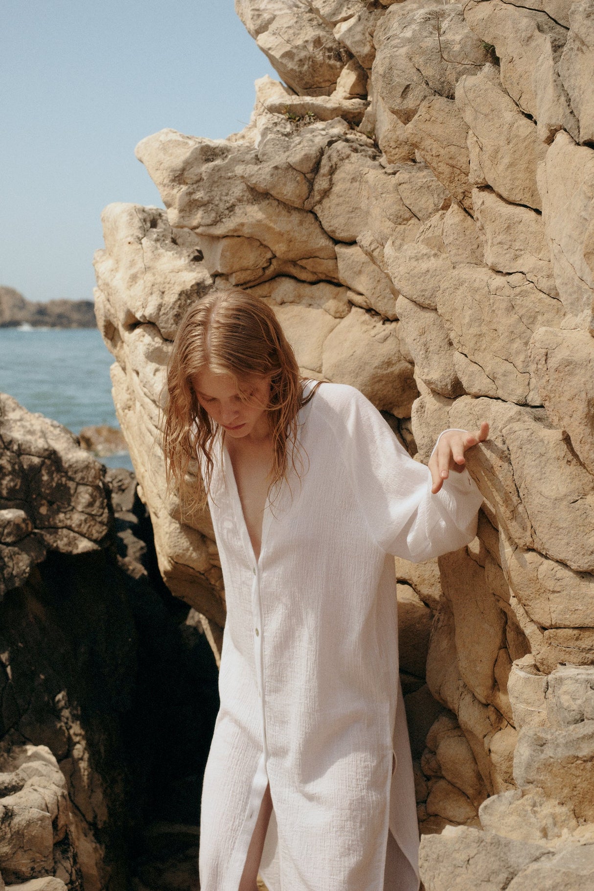 Vestido camisero Terra - Blanco