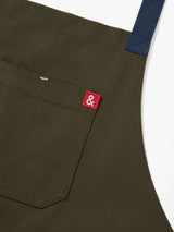 The All Day Crossback Apron - Olive Green Navy Straps