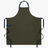 The Big Apron - Olive Green with Navy Straps