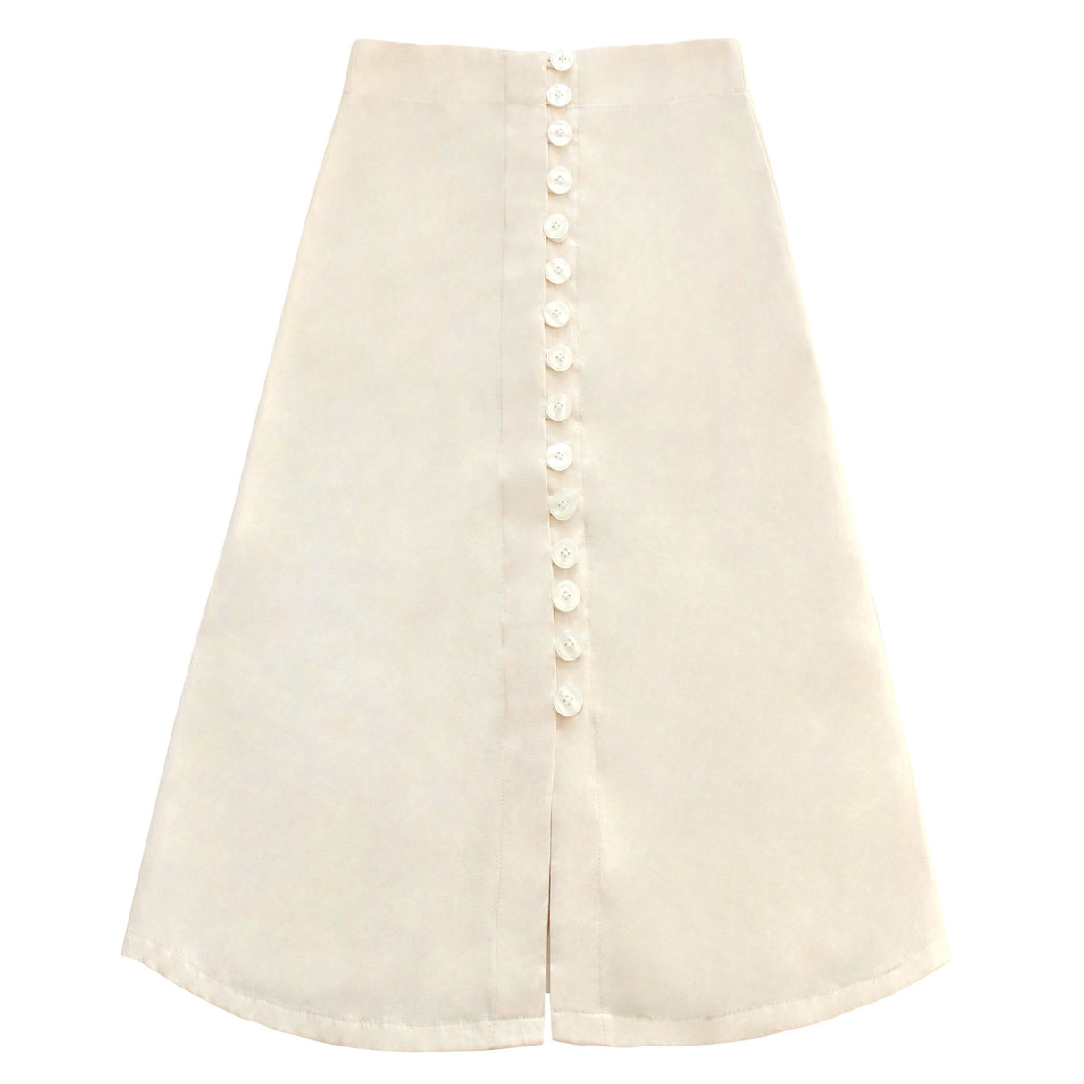 ULURU Button-down Skirt In Off-white - Sumiye Co